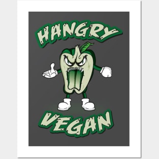 Hungry pepper vegan monster Posters and Art